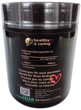 Lade das Bild in den Galerie-Viewer, Premium L-Arginin BASE - 100% reines Arginin (kein HCl) - Hochdosiert, Vegan - 500 Kapseln