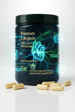 Lade das Bild in den Galerie-Viewer, Premium L-Arginin BASE - 100% reines Arginin (kein HCl) - Hochdosiert, Vegan - 500 Kapseln