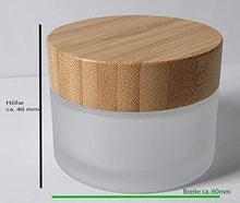 Lade das Bild in den Galerie-Viewer, Premiumglas 50mL Glastiegel - erstklassige Verarbeitung - mit Bambusdeckel - ökologisch wertvoll