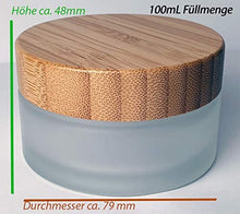 Lade das Bild in den Galerie-Viewer, Premiumglas 100 mL Glastiegel - erstklassige Verarbeitung - mit Bambusdeckel - ökologisch wertvoll